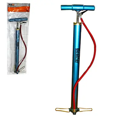 BOMBA DE AR MANUAL PARA INFLAVEIS COM PE DUPLO E PUNHO DE METAL 60PSI