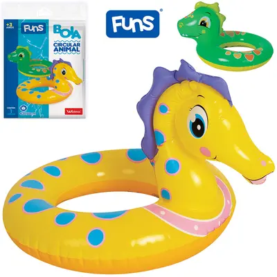 BOIA CIRCULAR INFLAVEL CAVALO MARINHO / DINOSSAURO FUNS 62X50CM