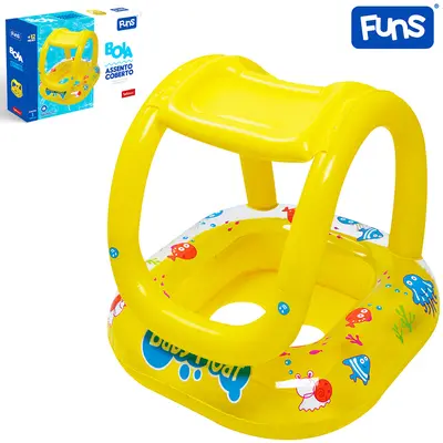 BOIA / BOTE INFLAVEL FRALDA COM ASSENTO E COBERTURA 66X66CM FUNS NA CAIXA