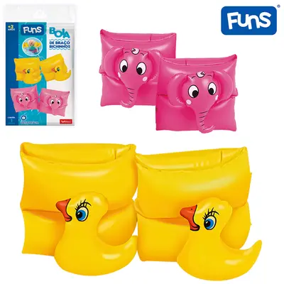 BOIA DE BRACO INFLAVEL BICHINHOS SORTIDOS 20,5X20,5CM FUNS