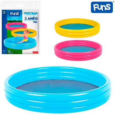 PISCINA INFLAVEL 3 ANEIS FUNS 118L 23X99CM DE Ø