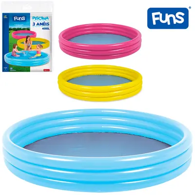 PISCINA INFLAVEL 3 ANEIS FUNS 400L 25X157CM DE Ø