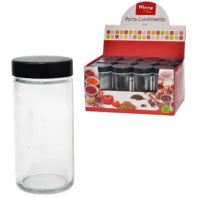 PORTA CONDIMENTO / QUEIJEIRA DE VIDRO COM TAMPA DE PLASTICO STELLUM 90ML DP PLAY