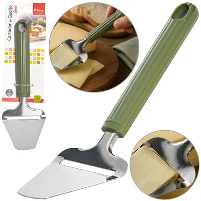 PLAINA DE QUEIJO DE INOX CABO PLASTICO VERDE LINES 23X7,5CM
