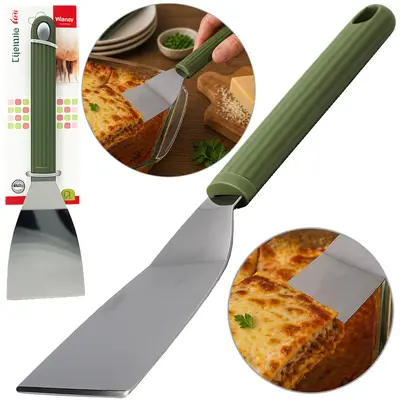 ESPATULA DE COZINHA DE GRAU DE INOX CABO PLASTICO VERDE LINES 24X7,5CM