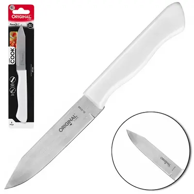 FACA DE INOX LEGUMES 3½'' CABO PLASTICO BRANCO COOK 19CM