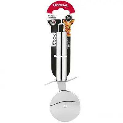 CARRETILHA CORTADOR DE PIZZA DE INOX COOK 20,5X6CM NA CARTELA