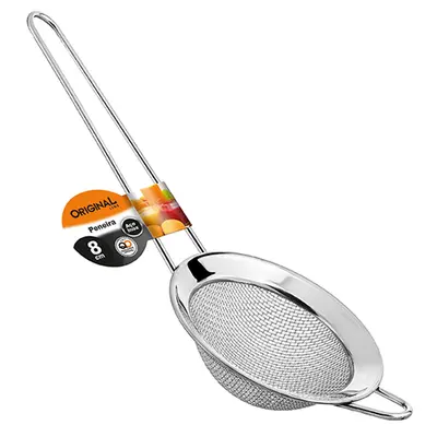 PENEIRA COADOR DE METAL INOX 20,5X8CM DE Ø