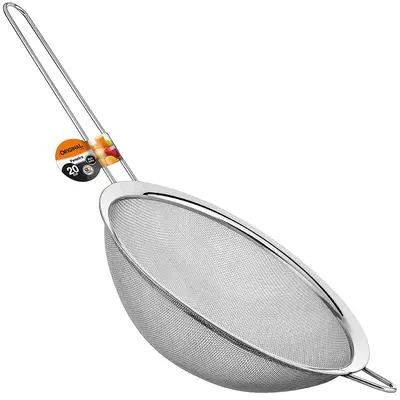 PENEIRA COADOR DE METAL INOX 38X20CM DE Ø