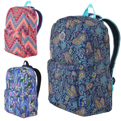 MOCHILA JUVENIL FEMININA BASIC WINTH ESTAMPAS SORTIDAS 17,5''