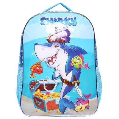 MOCHILA INFANTIL MASCULINA SHARKY O AMIGO TUBARAO 17,5''