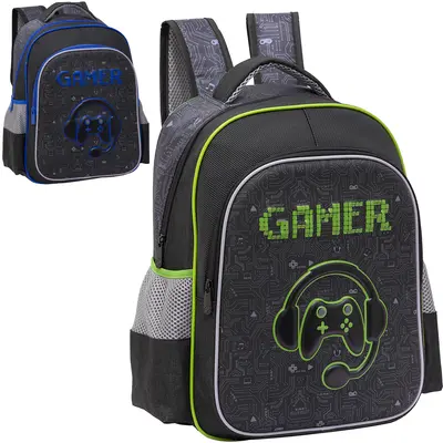 MOCHILA INFANTIL MASCULINA GAMER 16''