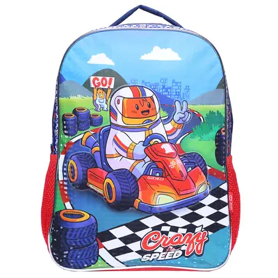 MOCHILA INFANTIL MASCULINA STANDARD CRAZY FOR SPEED 16''