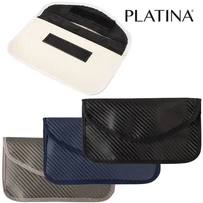 BOLSA BLOQUEADORA DE SINAL DE PVC COM VELCRO PLATINA 19,5X10,5CM