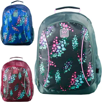 MOCHILA JUVENIL FEMININA STANDARD WINTH FLORES COLORS 17''