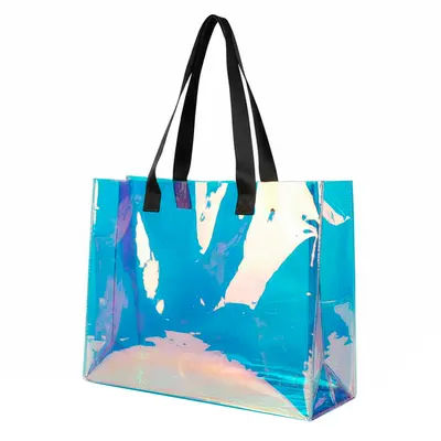 BOLSA SACOLA DE PLASTICO RETANGULAR CINTILANTE 40X31,5X8,5CM