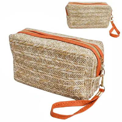 NECESSAIRE DE PVC PALHA RETANGULAR COM ALCA E ZIPER VERSY 18X10,5X7CM
