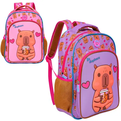 MOCHILA INFANTIL FEMININA CAPIVARA 16''