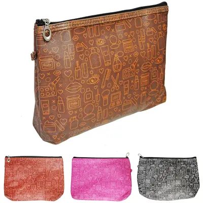 NECESSAIRE RETANGULAR FEMININA MAKE COM ZIPER 26X19X8CM