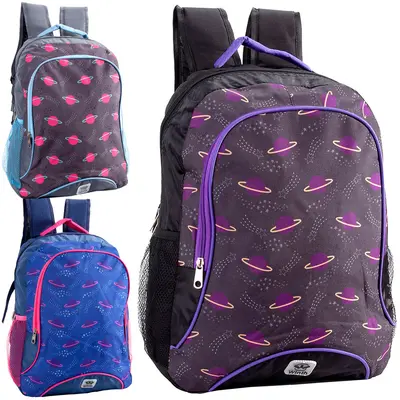 MOCHILA JUVENIL FEMININA STANDARD WINTH PLANETAS COLORS 17''