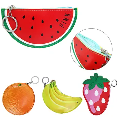 PORTA MOEDAS / NIQUEL FRUTAS SORTIDAS COM ZIPER