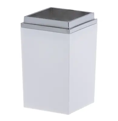 PORTA ESCOVA DENTAL DE PIA DE ACRILICO QUADRADO BRANCO BAGNO 12X6,5X6CM