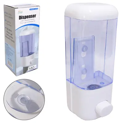 DISPENSER DE PAREDE PARA SABONETE LIQUIDO / ALCOOL GEL E DETERGENTE 580ML