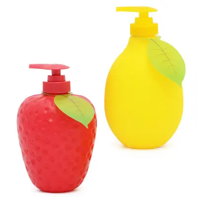 PORTA SABONETE LIQUIDO DE PLASTICO PP REDONDO FRUTAS COLORS 450ML