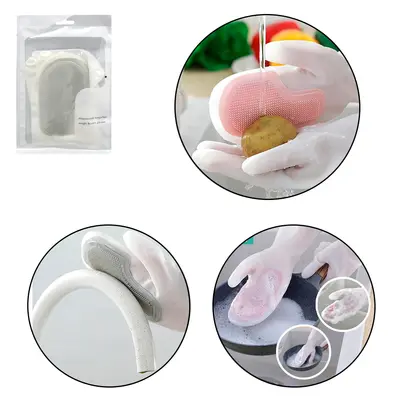 LUVA COM ESPONJA DE PVC LONGA COM 2 PECAS 31X13CM