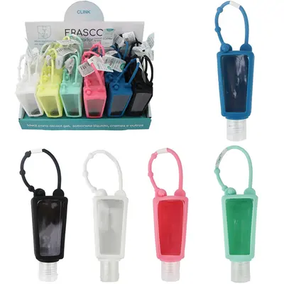 FRASCO FLIP TOP DE PLASTICO PARA VIAGEM REVESTIDO DE SILICONE COLORS 30ML