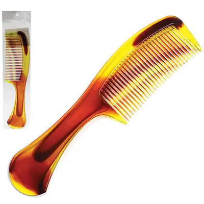 PENTE DE PLASTICO LARGO MARROM 22CM