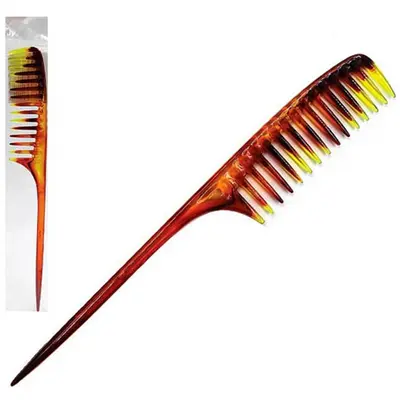 PENTE DE PLASTICO LARGO MARROM 25CM