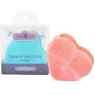 ESPONJA DE LIMPEZA FACIAL DE SILICONE CORACAO 8,5X7,5X3CM