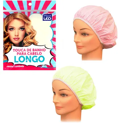 TOUCA DE BANHO PARA CABELO LONGO DE VINIL 36X30CM