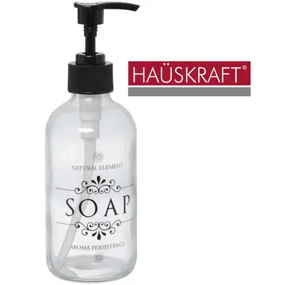 PORTA SABONETE LIQUIDO DE VIDRO REDONDO SOAP HAUSKRAFT 250ML