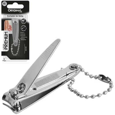 CORTADOR DE UNHA DE INOX COM CORRENTE PREMIUM 5,2CM