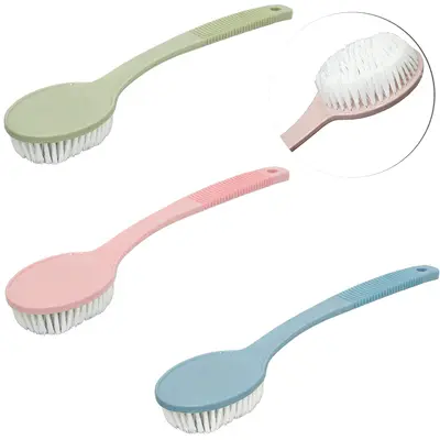ESCOVA DE BANHO CABO PLASTICO LONGO 34CM