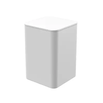 PORTA ALGODAO / COTONETE DE PLASTICO QUADRADO SMILE BRANCO