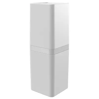 PORTA ESCOVA DENTAL DE PIA DE PLASTICO QUADRADO COM TAMPA SMILE BRANCO