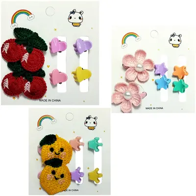KIT ACESSORIOS PARA CABELO ELASTICO / RABICO + MINI PIRANHA COM 6 PECAS