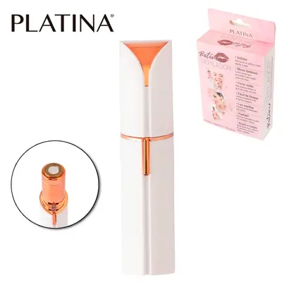 DEPILADOR APARADOR DE PELOS FACIAIS E CORPORAIS BATOM COM ESCOVA A PILHA 11CM
