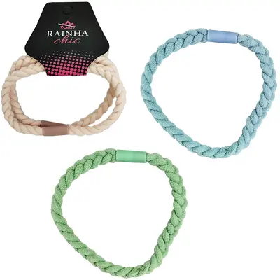 KIT ACESSORIOS PARA CABELO ELASTICO / RABICO COM 2 PECAS 5,5CMØ