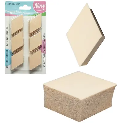 ESPONJA PARA MAQUIAGEM LOSANGO COM 6 PECAS 5X3CM