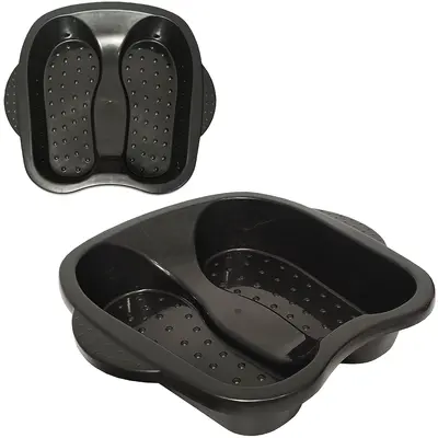 BACIA DE PLASTICO PARA PEDICURE PRETA 37X35X8CM