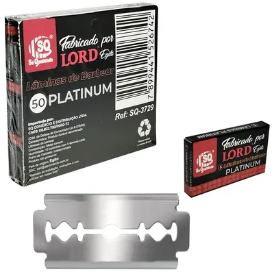 LAMINA DE INOX PARA APARELHO DE BARBEAR/BARBEADOR COM 50 PECAS PLATINUM