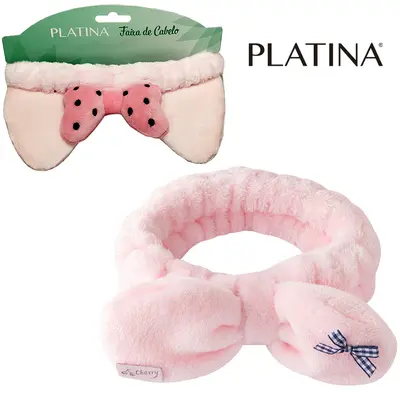 FAIXA SKINCARE PARA CABELO DE POLIESTER PLATINA 6,5X19CM DE Ø