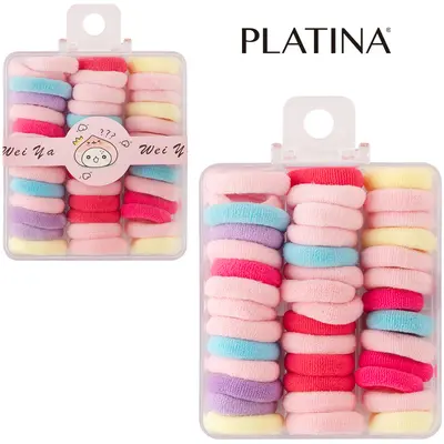 KIT ACESSORIOS PARA CABELO ELASTICO / RABICO PLATINA COM 36 PECAS NO ESTOJO