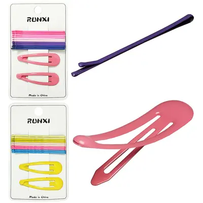 KIT ACESSORIOS PARA CABELO PRESILHA TIC TAC E GRAMPO 12 PECAS