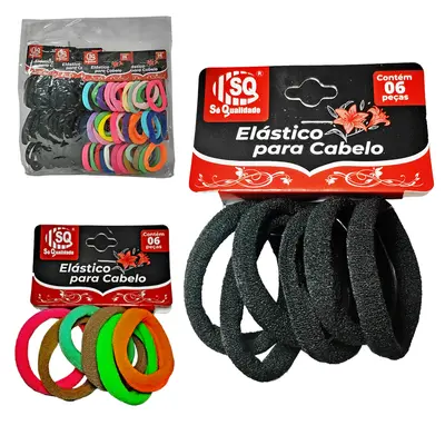 KIT ACESSORIOS PARA CABELO ELASTICO / RABICO COM 72 PECAS 4,5CM DE Ø