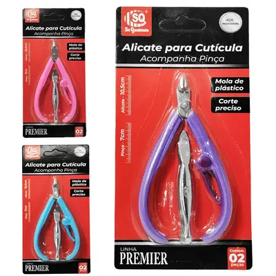 KIT MANICURE COM ALICATE DE CUTICULA + PINCA DE SOBRANCELHA 10,5/7CM